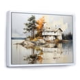 thumbnail image 2 of Designart "Leisurely Autumn Days By The Lakeside House I" Lakes Lakehouse Floater Framed Wall Decor, 2 of 5