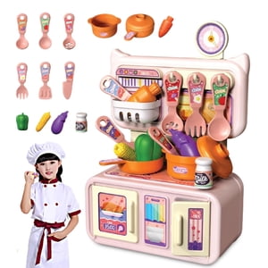 TIMIFIS Jouer Ensemble de jouets maison , Cuisine de simulation Can Cook Ensemble de jeux de cuisine , Ustensiles de cuisine Enfants Jouets d'éducation cadeau