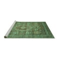 thumbnail image 2 of Ahgly Company Machine Washable Indoor Square Abstract Turquoise Blue Modern Area Rugs, 7' Square, 2 of 4