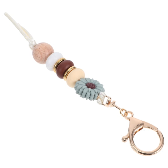 OFFIGAM Beaded Keychain Multi Silicone Alloy 1Pack Fashionable Key Security