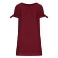 thumbnail image 5 of XuJwPNcy Summer Dresses for Women Fashion Short Sleeve Crewneck Mini Dress Casual Loose Solid Color Dresses, 5 of 5