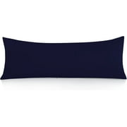 Body Pillow Cover Super Soft 600 TC Navy Blue 100% Natural Cotton 1 Piece Body Pillow Case 20 X 48 Inch Envelope Closure