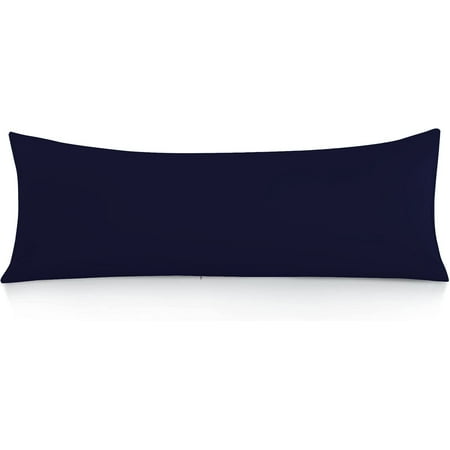 Body Pillow Cover Super Soft 600 TC Navy Blue 100% Natural Cotton 1 Piece Body Pillow Case 20 X 48 Inch Envelope Closure