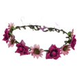thumbnail image 3 of Flor Guirnalda Haiband Diadema Festival Banda Flor Pelo Vid Headwraps , Púrpura, tal se describe Baoblaze Rosa flor diadema, 3 of 6