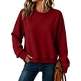 thumbnail image 2 of Womens Sweatshirts Fall Fashion 2026 Long Sleeve Tops Comfy Crewneck Casual Shirts M, 2 of 6