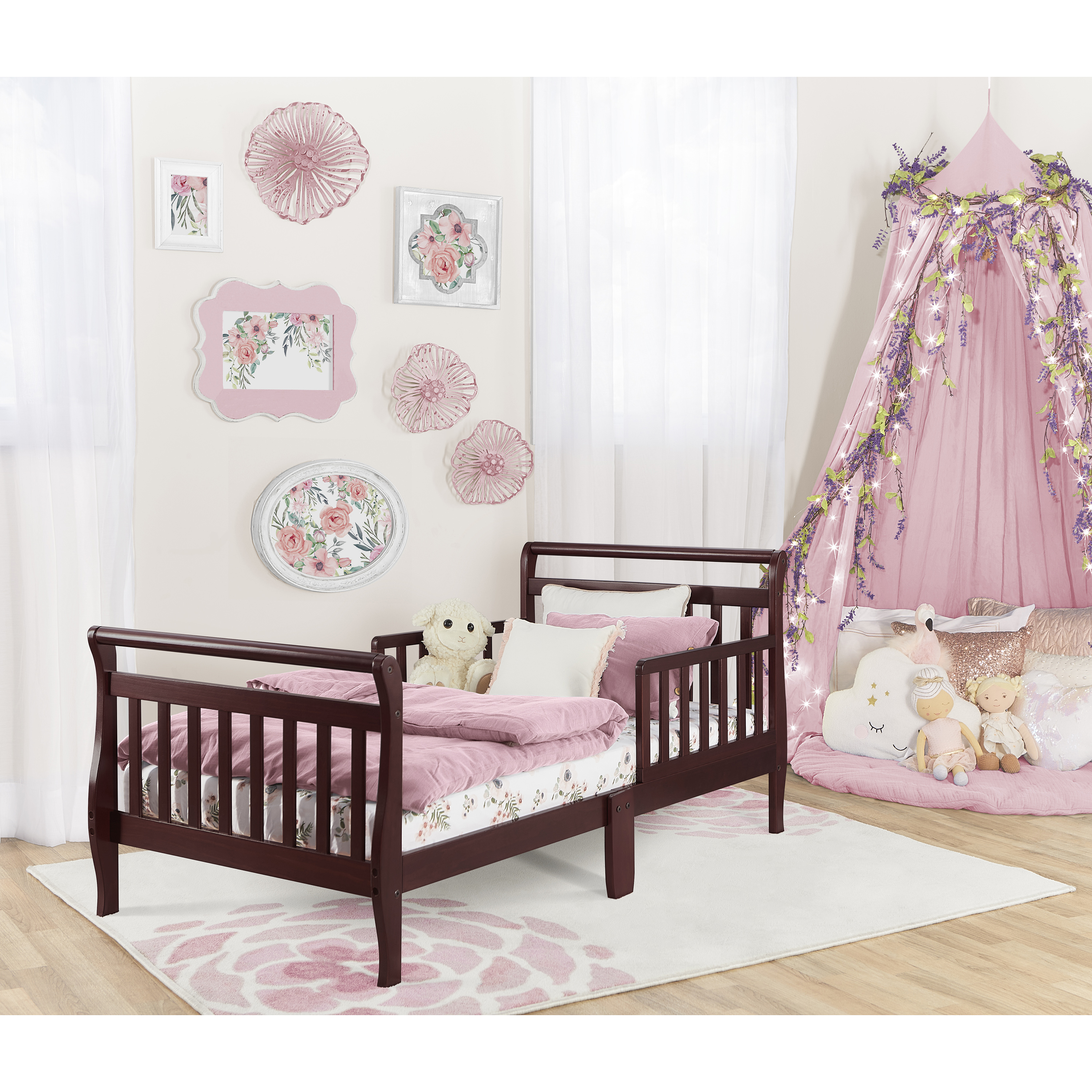Dream On Me, Sleigh Toddler Bed, Cherry, Model #642-C - image 2 of 14