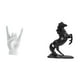 thumbnail image 1 of Estatua de gesto de rock, figura de mano y dedos en gesto de música rock, escultura de resina de caballo, adorno creativo hecho a mano, ideal para la, 1 of 8