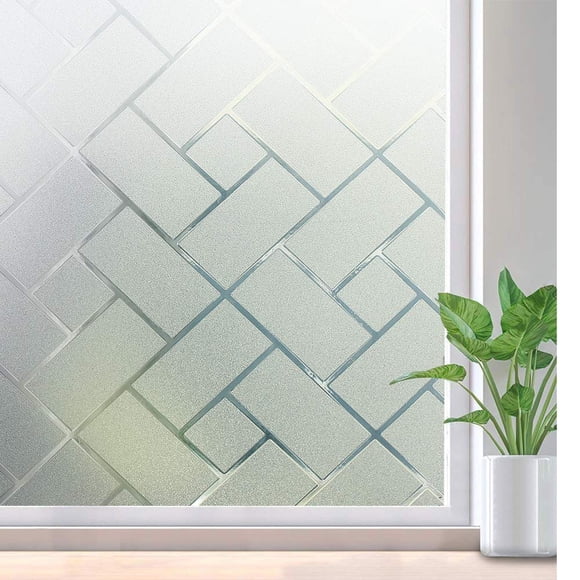 Película para Ventanas rabbitgoo con Patrón Cuadriculado Esmerilado para Privacidad 44x400 cm