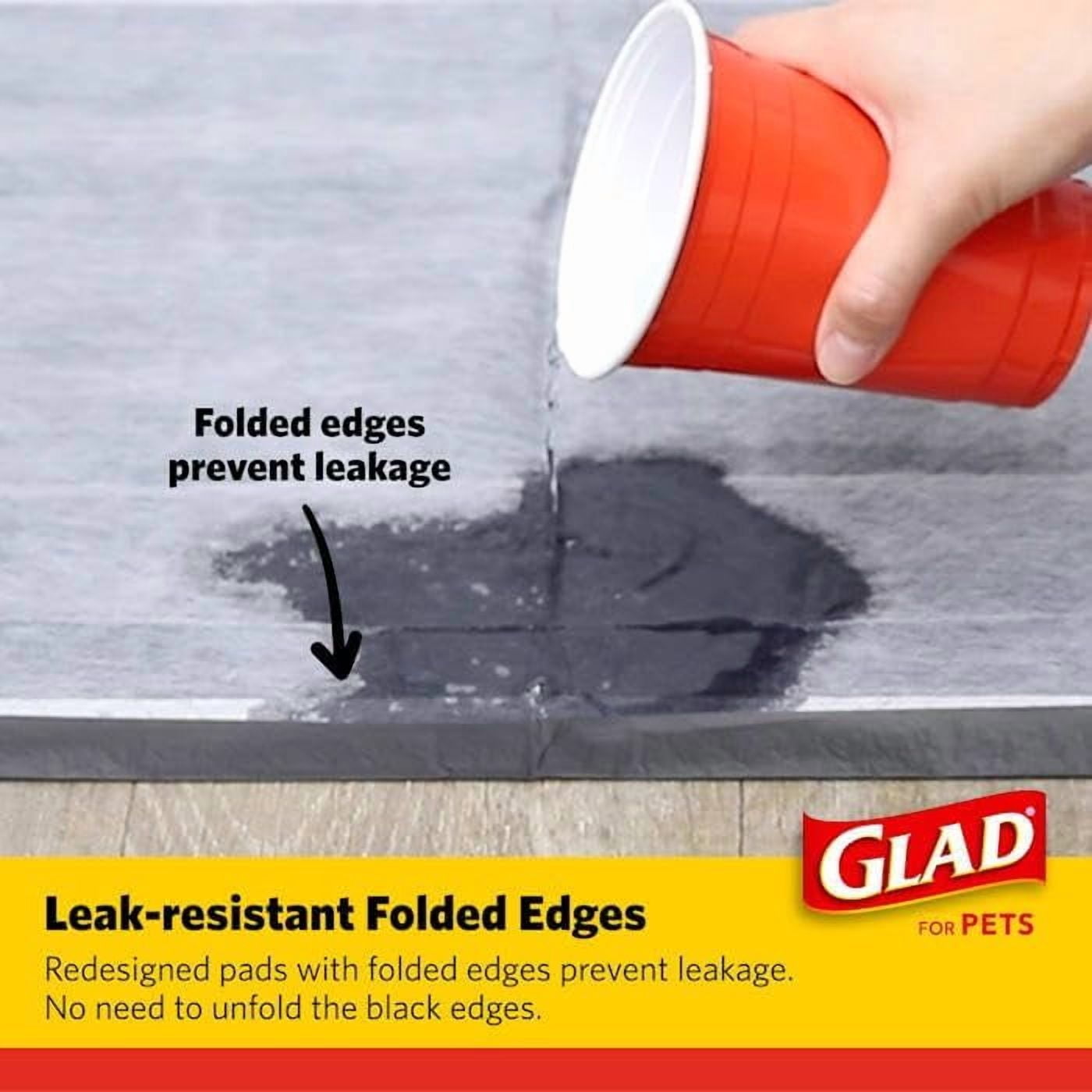 (3 pack) Glad Activated Charcoal Leak-Resistant Training Pads for Dogs, 23in x 23in, 50 Count