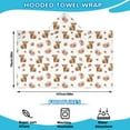 thumbnail image 2 of White Highland Cow Flower Pattern Hooded Bath Towel，50"x30" for Ages 3 To 12 Kids, Quick Dry Lightweight Soft Microfiber Hood Beach Towel Cover Up for Kids, 2 of 7
