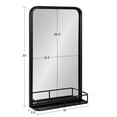 thumbnail image 6 of Kate and Laurel Estero Modern Radius Rectangle Mirror with Shelf, 18 x 30, Black, Chic Industrial Iron Mirror with Durable Shelf for Storage and Display, 6 of 9