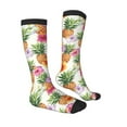 thumbnail image 3 of Picia Women Crew Soft Moisture-wicking Socks Hawaiian Pineappl Pattern Design Cotton Socks, One Size fit All, 3 of 9