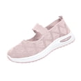 thumbnail image 3 of Domuza Women's Slip on Loafer Shoes - Knit Casual Ballet Flat Nurse Walking Sneakers Mesh Round Toe Low Wedge Memory Foam Shoes for summer Pink 7.5（EU-39）, 3 of 4