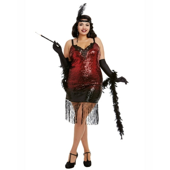 Adults Women's Roaring 20s Red Roxy's Revenge Costume 3XL 24-26