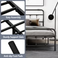 thumbnail image 4 of alazyhome Twin Size Metal Platform Bed Frame with Headboard Vintage Style Sturdy Steel Slats Support, Black, 4 of 6