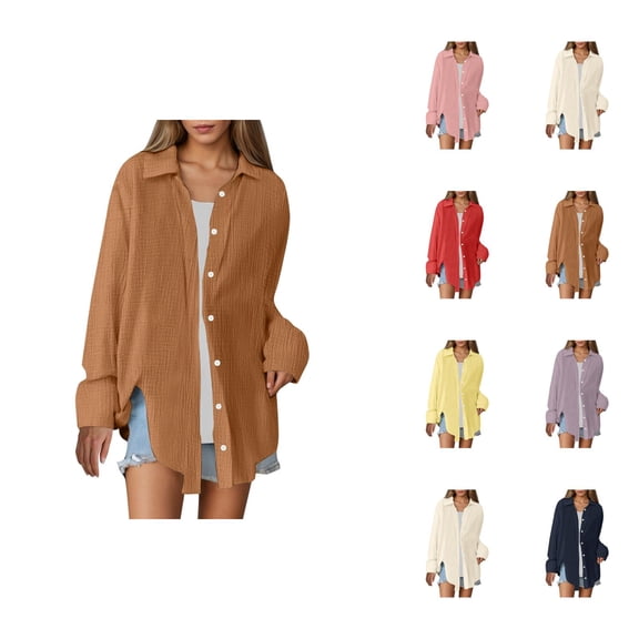 Blouses for Women – Casual Summer Tops Lace Long Sleeve Blouse Business Outfits Professional Work Trendy Womens Button Up Collar Shirts For Loose Fit