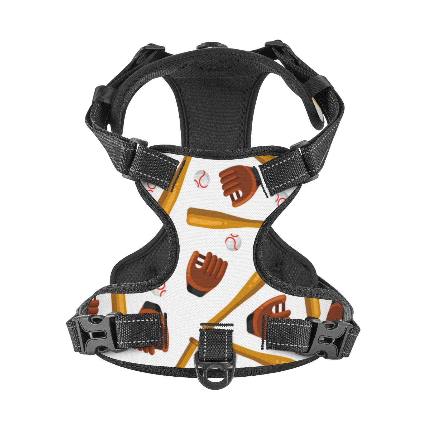 Kdxio Baseball Sport Print No Pull Dog Harness Adjustable Reflective Oxford Easy Control Medium Large Dog Harness for Training and Everyday-Medium