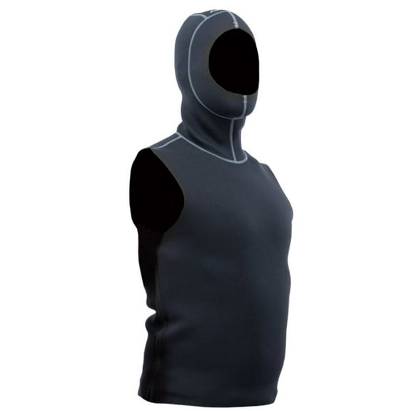 Akona 2mm Hooded Vest Side Zip Black (Medium)