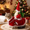 thumbnail image 6 of Santa Dog Costume Christmas Pet Clothes Santa Claus Riding Pet Cosplay Costumes Party Dressing up Dogs Cats Outfit for Small Medium Dogs, 6 of 8
