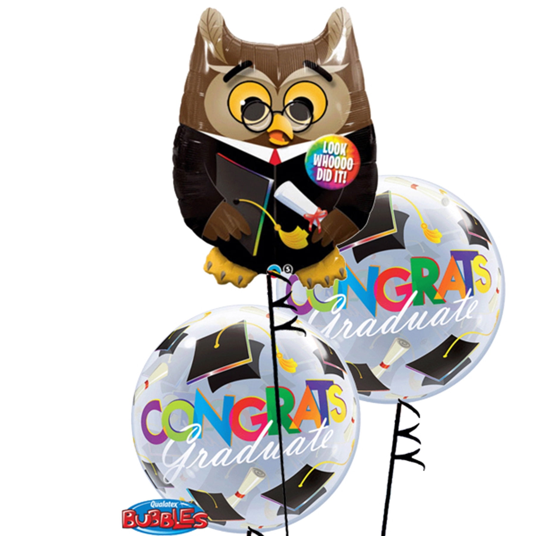 Congrats Grad Owl 4 Piece Balloon Bouquet Graduation Party Decorations