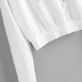 thumbnail image 5 of Fesfesfes Women Hooded Rose Embroidered Hoodie Sweatshirt Jumper Crop Pullover Top, 5 of 6