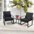 thumbnail image 5 of TUAREX 3-Piece Rattan Patio Furniture Set, All-Weather Wicker Bistro Set with Coffee Table and Cushioned Chairs for Garden, Yard, Balcony, Black, 5 of 9