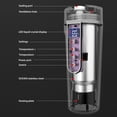 thumbnail image 3 of Hervidor Eléctrico Para Coche Con Pantalla Inteligente, 500 Ml, Acero Inoxidable 304, Taza De Viaje Portátil Para Calentar El Coche Con Apagado Automático Y Pantalla LED Para, 3 of 7