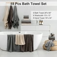 thumbnail image 3 of Smuge 18 pcs Bath Towel Sets, Include 6 Bath Sheet Towels, 6 Hand Towels, 6 Washcloths, Soft Microfiber Highly Absorbent Shower Towel for Bathroom Gym Spa(Camel), 3 of 7