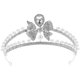thumbnail image 2 of Bridal Headpiece Rhinestone Pearl Tiara Wedding Bridal Accessory Silver 16X15CM Elegant Bow Shape Hair Accessory 1 Piece, 2 of 5