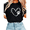 Black-2, variant on Women Dog Mom Retro Stacked Leopard Paw Print Graphic Tees T Shirt Tops Round Neck Printed Cotton T Shirt White S-5XL