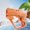 Orange, variant on Double Nozzle Water Guns, Usavan Cartoon Water Play Toys for Beach Battles, Non-Slip Grip Easy Press Handle Outdoor Pool Bathroom Shower Fun