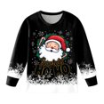 thumbnail image 5 of Staki Pajamas for Boys Kids Toddler Girl Boy Christmas Two Piece Pajamas Set Santa Claus Cookie Satin Pajamas Top with Pants Xmas Sleepwear(Black,2-3 Years), 5 of 5