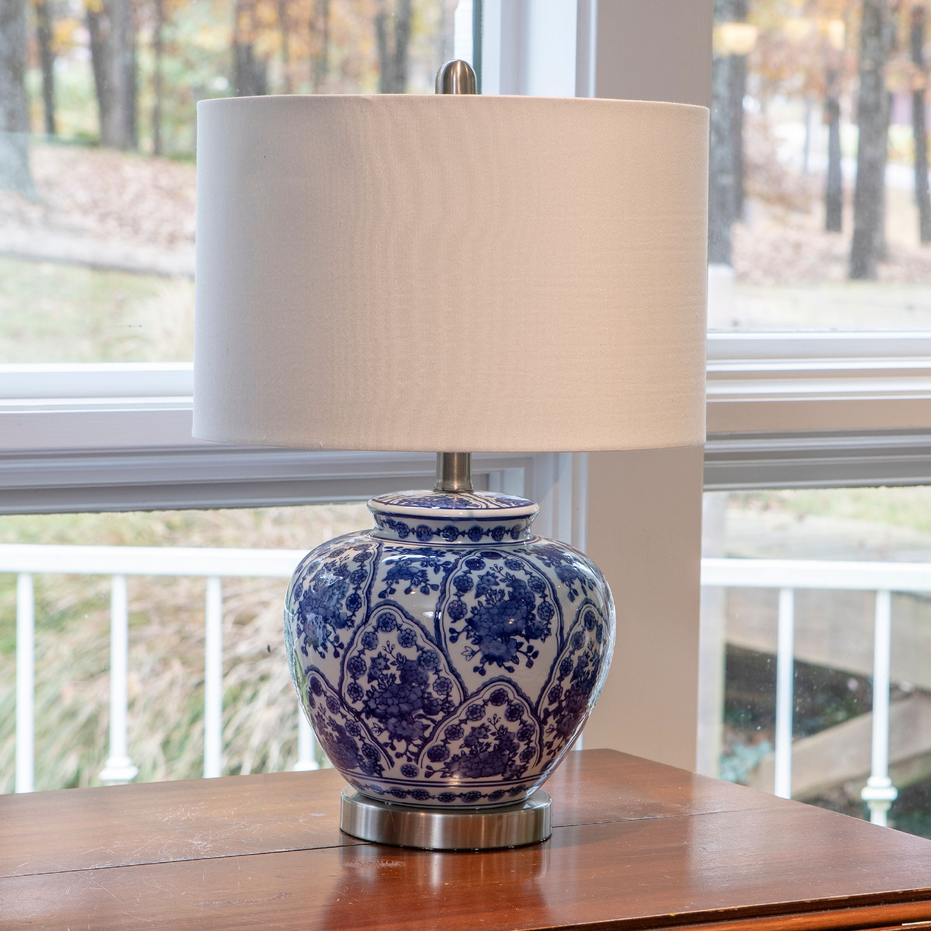 Blue ceramic lamp base