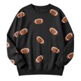 thumbnail image 4 of JIAYUE Women's Crew Neck Sweatshirt Football All‑Over Print Long Sleeve Pullover Sweatshirts for Vacation Trip, 4 of 5