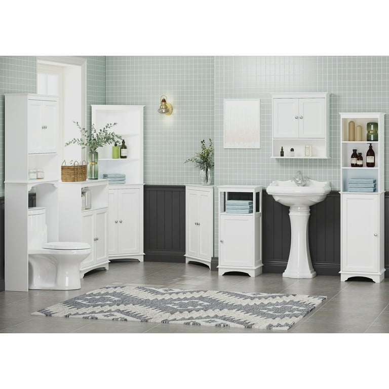 Spirich Home Slim Bathroom Storage Cabinet, Free Standing Toilet