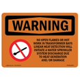 thumbnail image 1 of SignMission OS-WS-A-1824-L-12271 18 x 24 in. OSHA Warning Sign - No Open Flames or Hot Work in with Symbol, 1 of 1