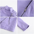 thumbnail image 2 of Women's PU Leather Motorcycle Jacket Slim Fit Coat Short Biker Jacket, 2 of 4