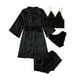 thumbnail image 2 of Batas de mujer de talla grande, lencería de seda, bata de baño de satén, conjunto de cuatro piezas, pijamas para dormir, pijamas para mujer, 2 of 6