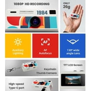 KQLULU Portable Compact Digital Camera with Wide-Angle Lens, 1080 MP, White