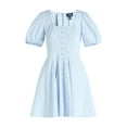 thumbnail image 5 of Scoop Women’s Pleated Mini Dress with Puff Sleeves, Sizes XS-XXL, 5 of 5