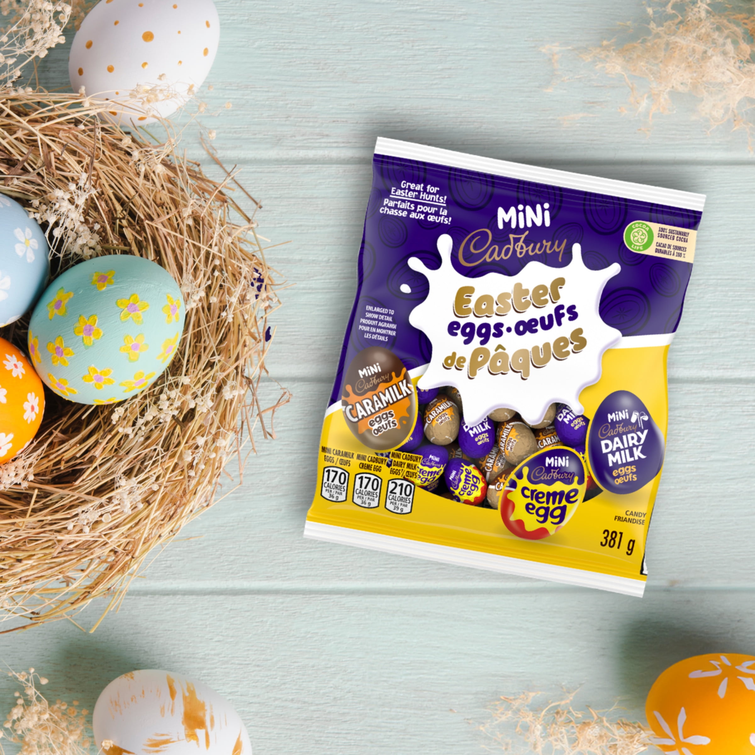 Cadbury, Assortiment de mini-œufs de Pâques en chocolat, emballés individuellement, Préparé au Canada