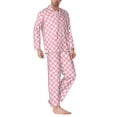 thumbnail image 2 of Salouo Irregular Plaid Print Button-Front Long Sleeve Pajama Set for Men, Soft 2Pjs Men's Long Sleeve Sleepwear-Small, 2 of 7