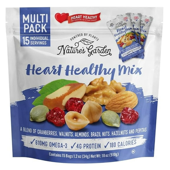 Nature's Garden Heart Healthy Mix Single Serve, 18 Ounce (1.2 Ounce x 15 count)