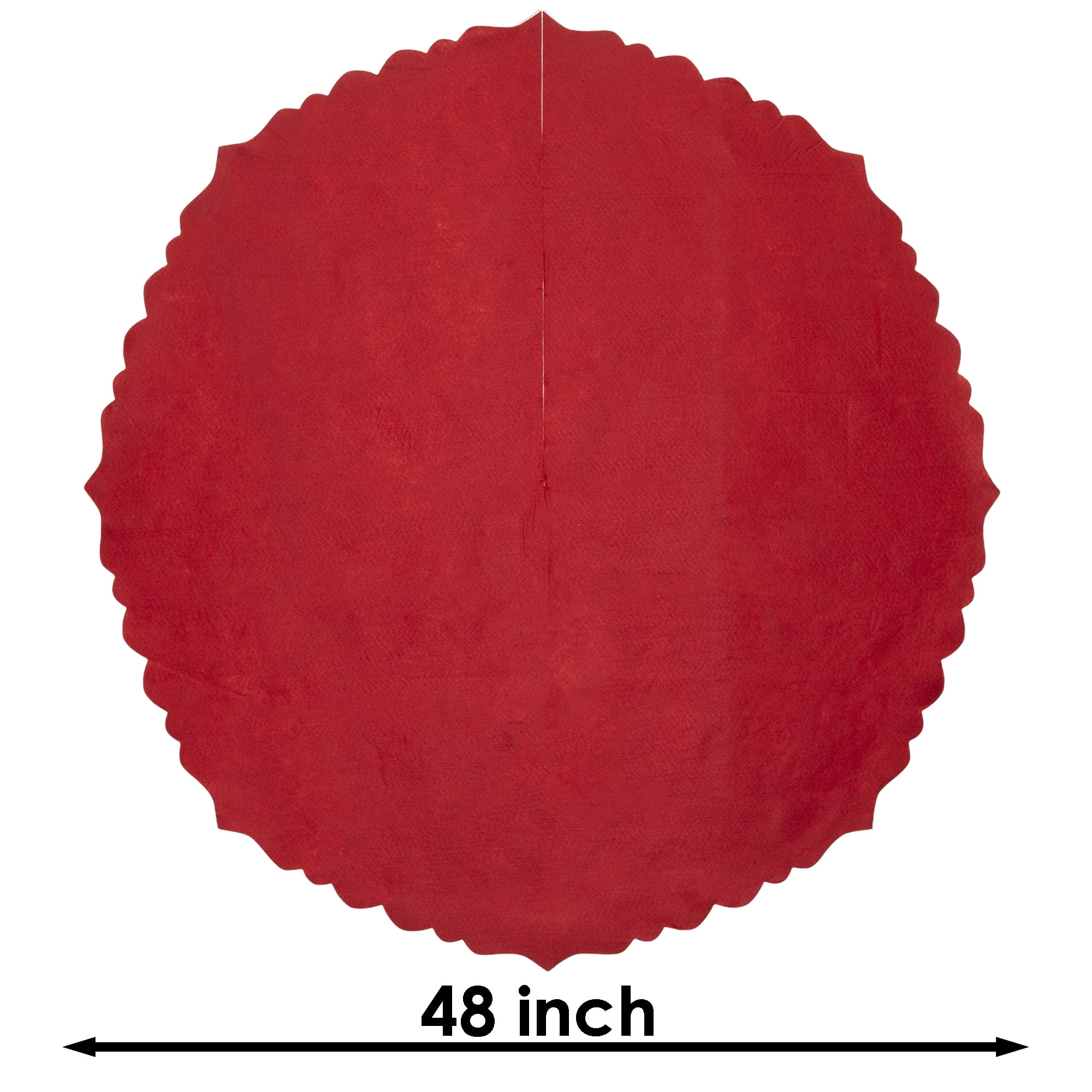 Scalloped Christmas Tree Skirt, Red, 48", by Holiday Time