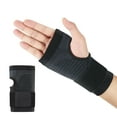 thumbnail image 3 of IYTR Mens Compression Wrist Sleeve Breathable Adjustable Hand Wrist Splint Support Fingerless Gloves for Hand Pain Relief Black L, 3 of 5