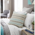 thumbnail image 2 of Ox Bay Ariya Turquoise/Ivory Chevron Cotton Adult Decorative Throw Pillow Cover, 2 of 9