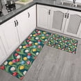 thumbnail image 2 of Pioneer Flower Floral Print Pattern Kitchen Rugs Sets Of 2, Anti Fatigue Non Slip Washable Floor Mats for Kitchen Sink Laundry, 17X30 Inch + 17X47 Inch, 2 of 6