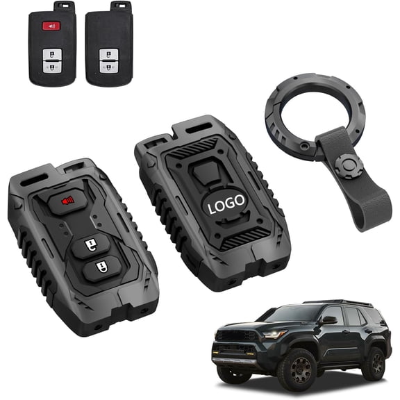 Key Fob Cover Compatible with Toyota Tacoma 4Runner Tundra RAV4 Camry Corolla Highlander Avalon Sequoia 2014-2023 4 Button Keychain Case Holder Protector,1