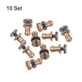 thumbnail image 3 of Unique Bargains 10 Set 4mm Solid Brass Round Head Stud Screw Rivets for DIY Leather Belt Wallet Handbag Decoration, Copper Tone, 3 of 5