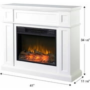 Flamelux 41" Wide Electric Fireplace Mantel White - Walmart.com